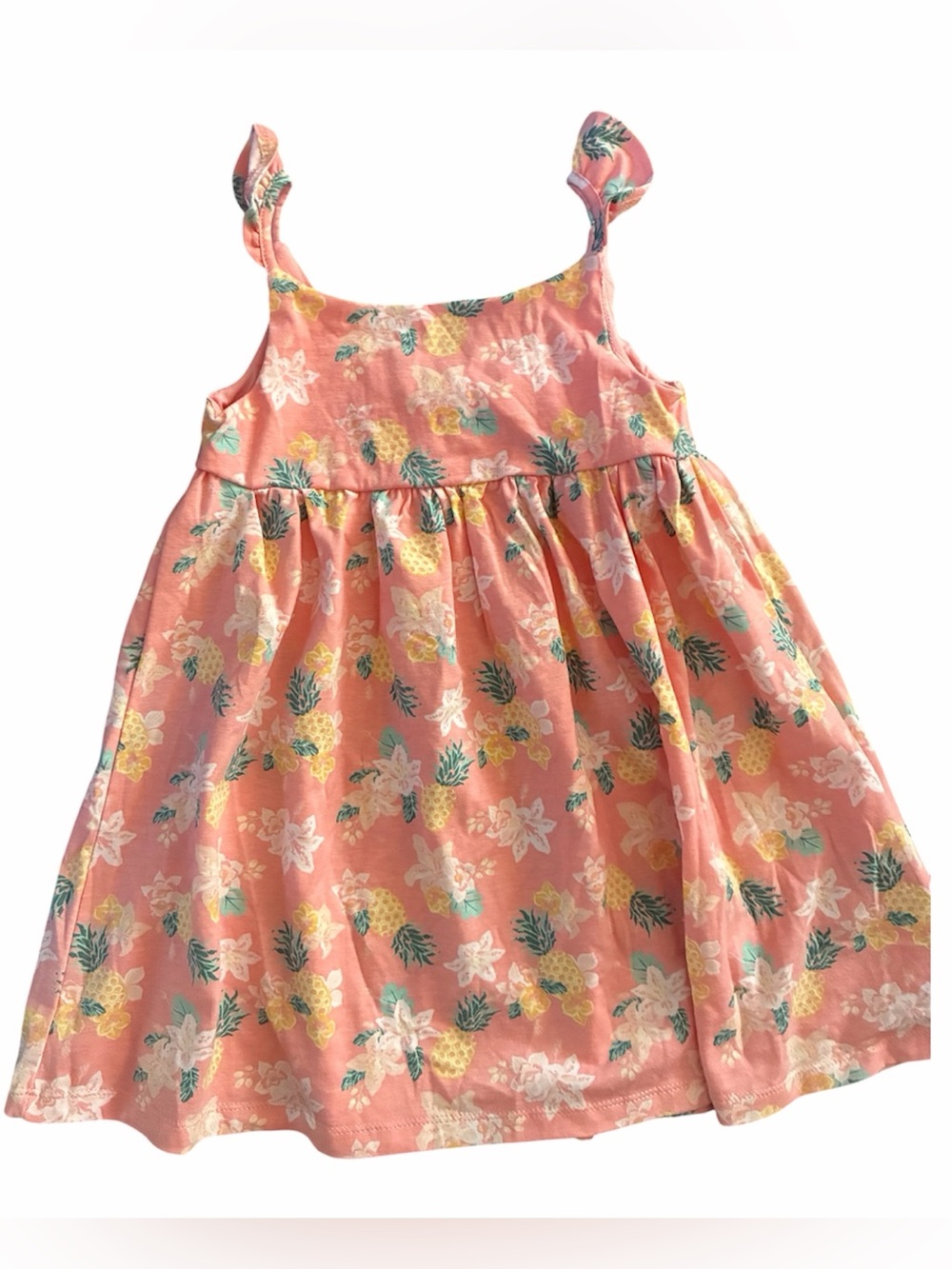 Sigrid Olsen Coral Pink Pineapple Print Sundress